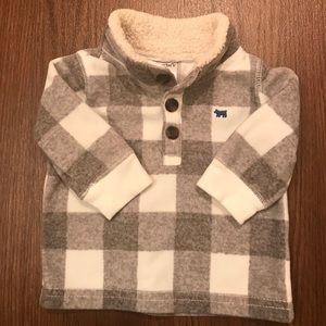 Grey & white checkered baby fleece
